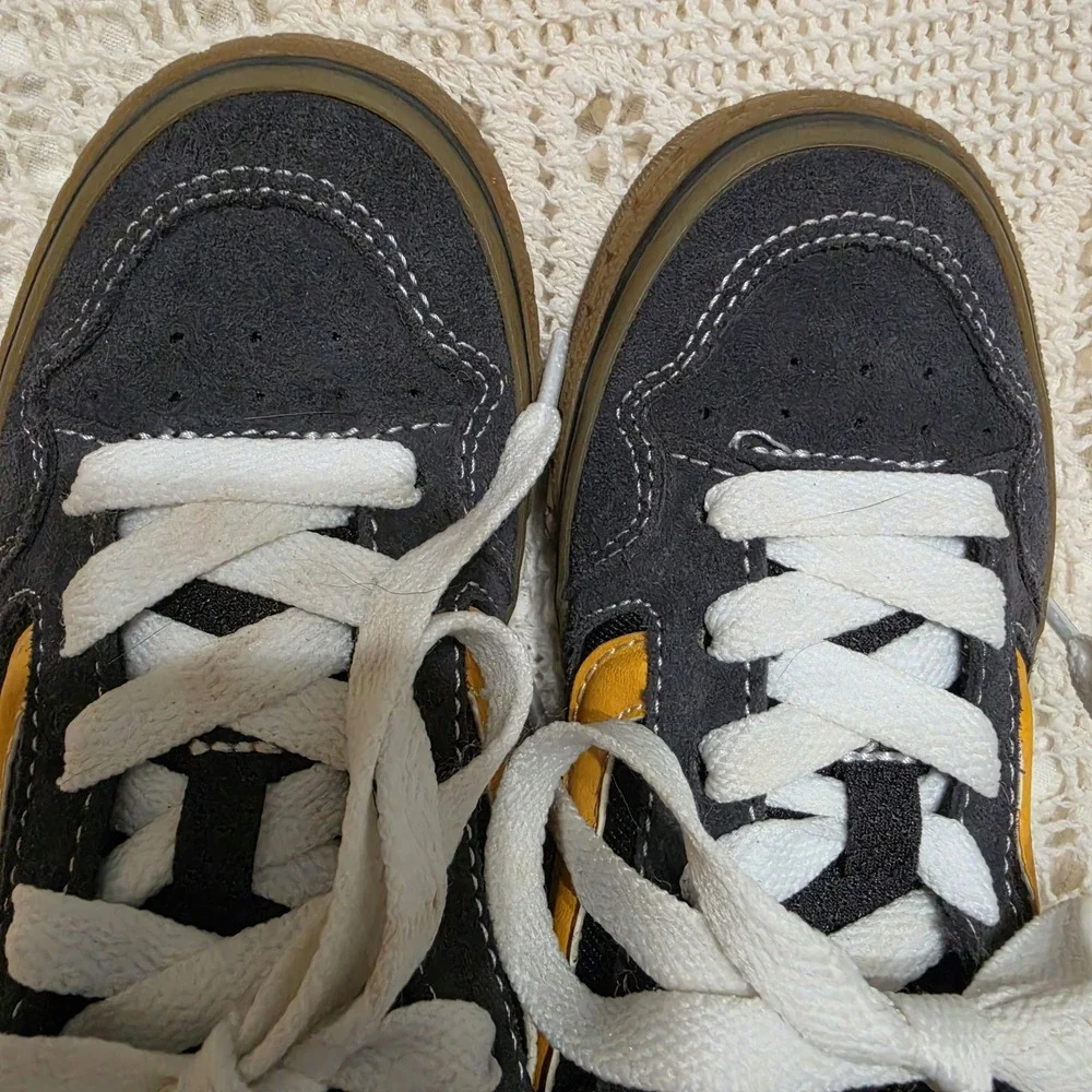 Vans Caldrone Charcoal/Yellow/Gum Suede Mesh Boy's Skate Shoes - Size 13‎